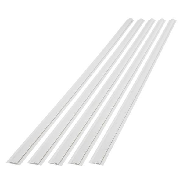 Fasade 47" Vinyl Divider Trim, Gloss White, Package Of 5