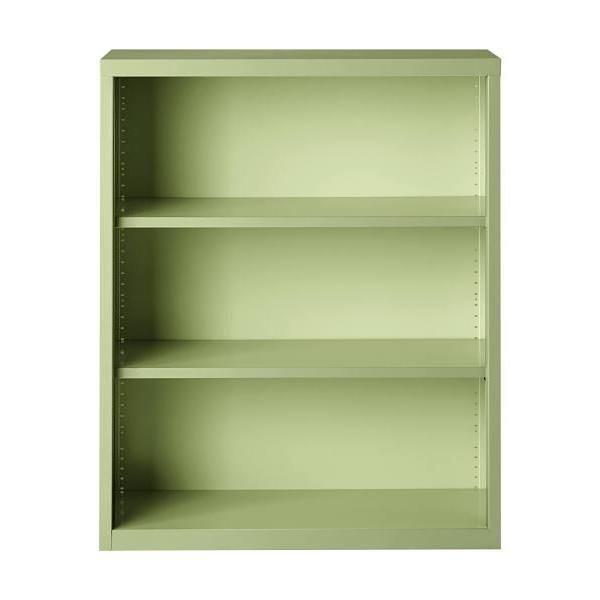 Hirsh 3 Shelf Metal Bookcase, 42" Height, Putty