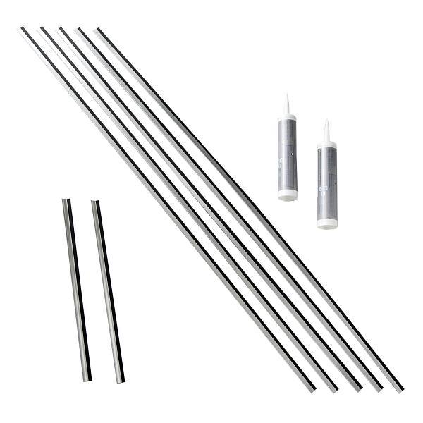 Fasade Backsplash Large Profile Accessory Kit, Brushed Aluminum