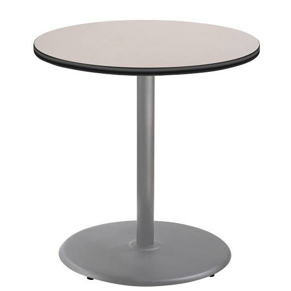 National Public Seating 36"R Café Table 36"H Round Base Grey Top Grey Frame