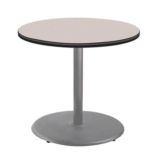 National Public Seating 36"R Café Table 30"H Round Base Grey Top Grey Frame