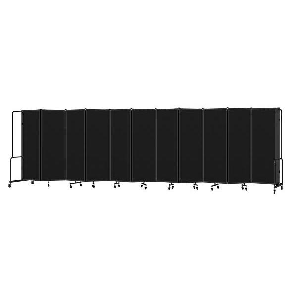 National Public Seating Room Divider 6'H 11 Sections Black Panel