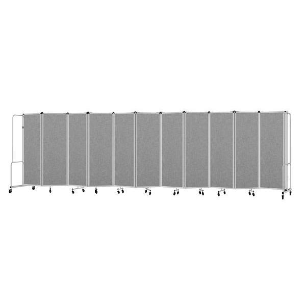 National Public Seating Room Divider 6'H 11 Sections Grey Panels And Grey