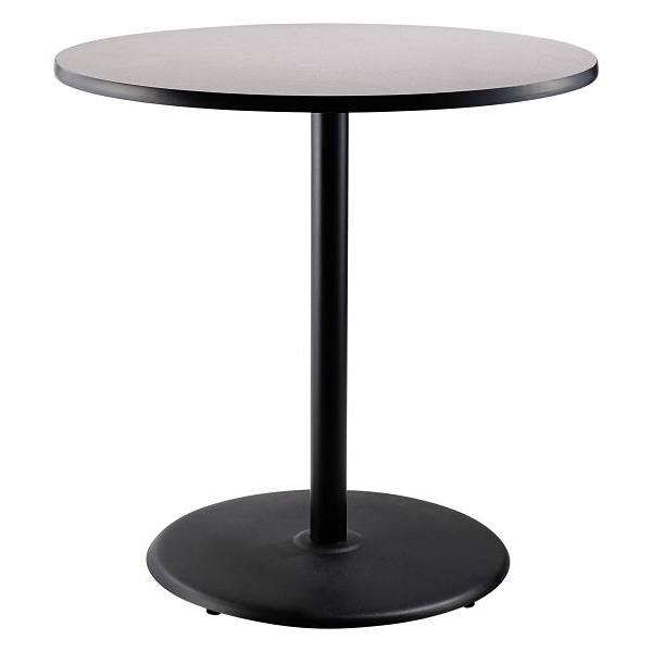 National Public Seating 36"R Café Table 42"H Round Base Grey Top Black Frame