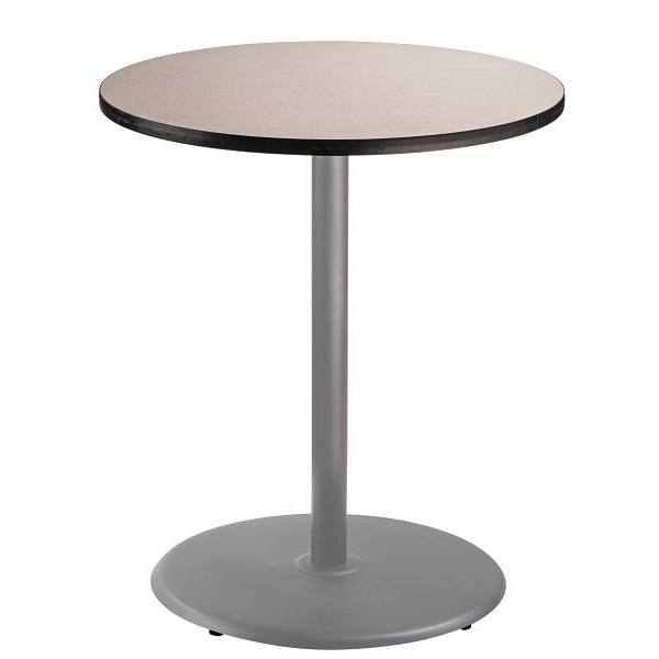 National Public Seating 36"R Café Table 42"H Round Base Grey Top Grey Frame