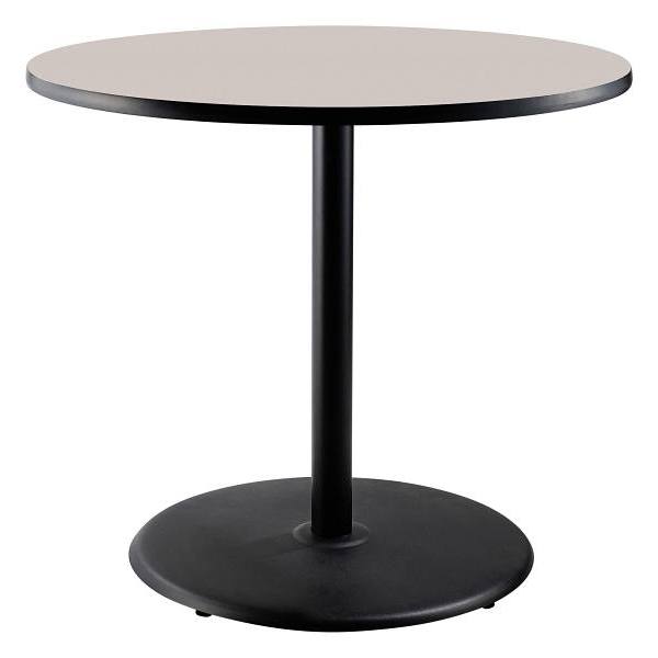National Public Seating 36"R Café Table 36"H Round Base Grey Top Black Frame