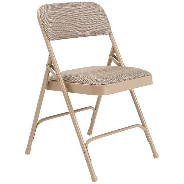 National Public Seating 2200 Series Folding Chair, Fabric, Beige, Package Of 4