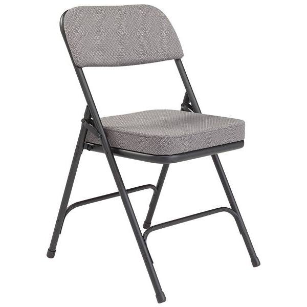 National Public Seating 3200 Series Folding Chair, Fabric, Gray, Package Of 2
