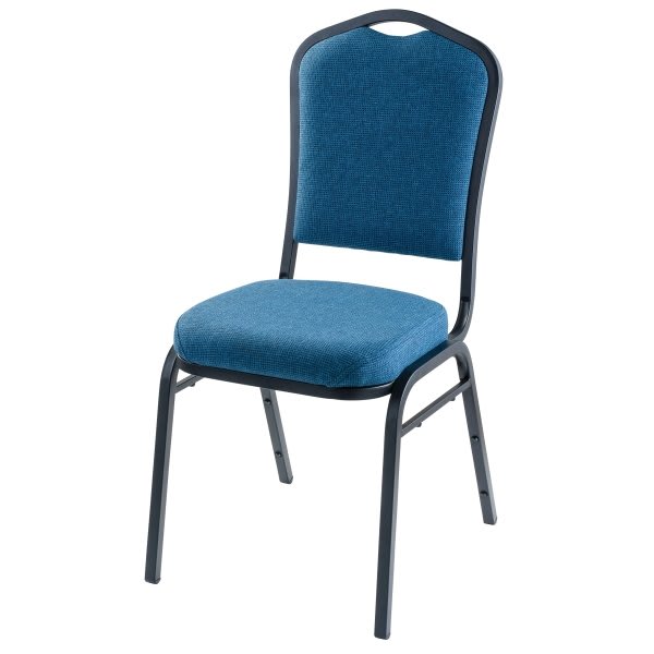 National Public Seating 9350 Series Fabric Stack Chair, Blue, Package Of 4