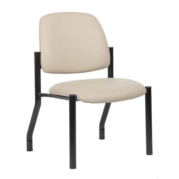 Boss Office Products Heavy Duty And Comfortable Mid Back Guest Chair Bge/Blk