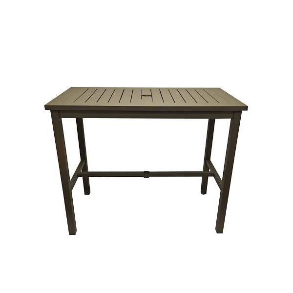 Grosfillex 51x28 Sigma Bar Height Table, 100% Aluminum, Fusion Bronze