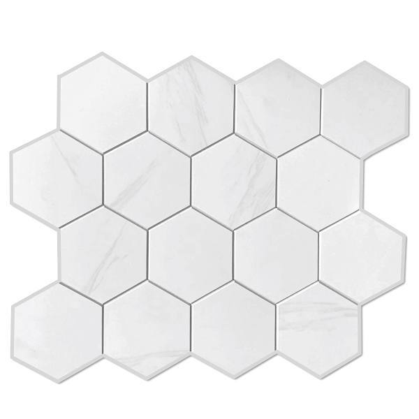 Dip Design Is Personal Hex Tile, Light Marble, 12" X 12", Case Of 10