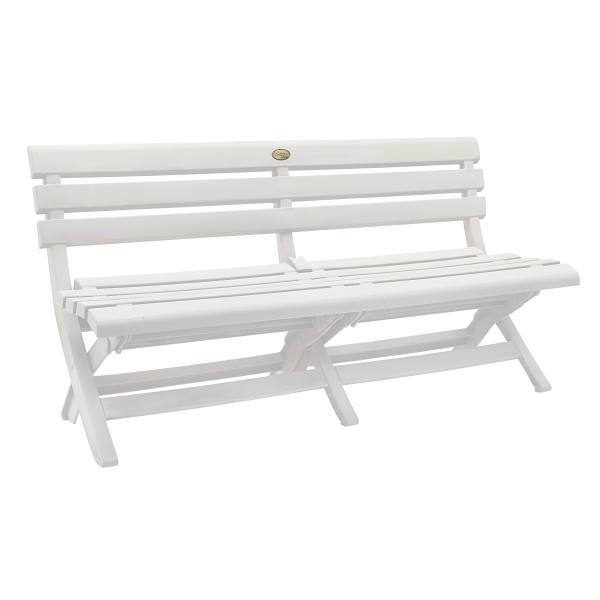 Grosfillex Westport Folding Bench White