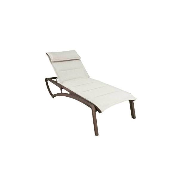 Grosfillex Sunset Comfort Chaise Lounge Beige/Fb Package Of 2