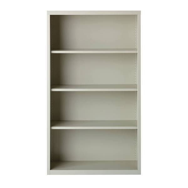 Hirsh 4 Shelf Metal Bookcase 60" H Light Gray
