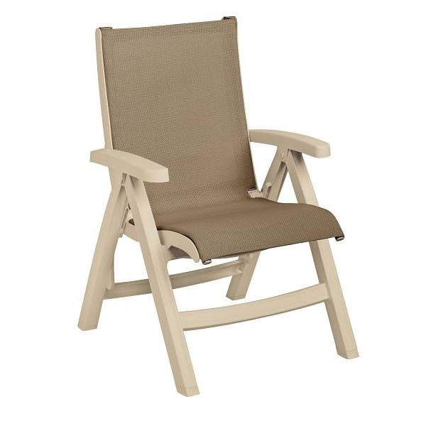 Grosfillex Jam Beach Folding Sling Chair Taupe Package Of 2