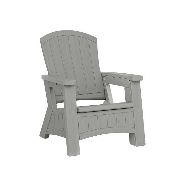 Suncast Commercial Adirondack Chair With Storage - Dove Gray