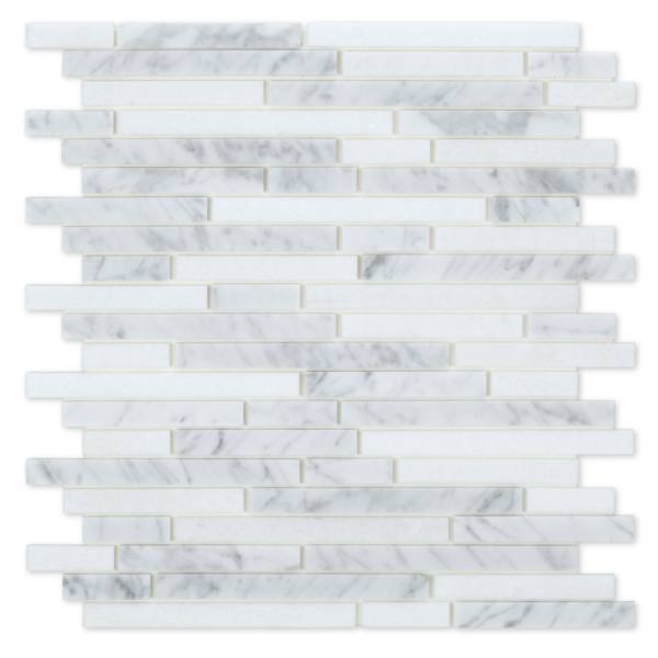Inoxia Speedtiles Narwhal White/Gray 11.93"X11.91" Marble Wall Tile, Case Of 6