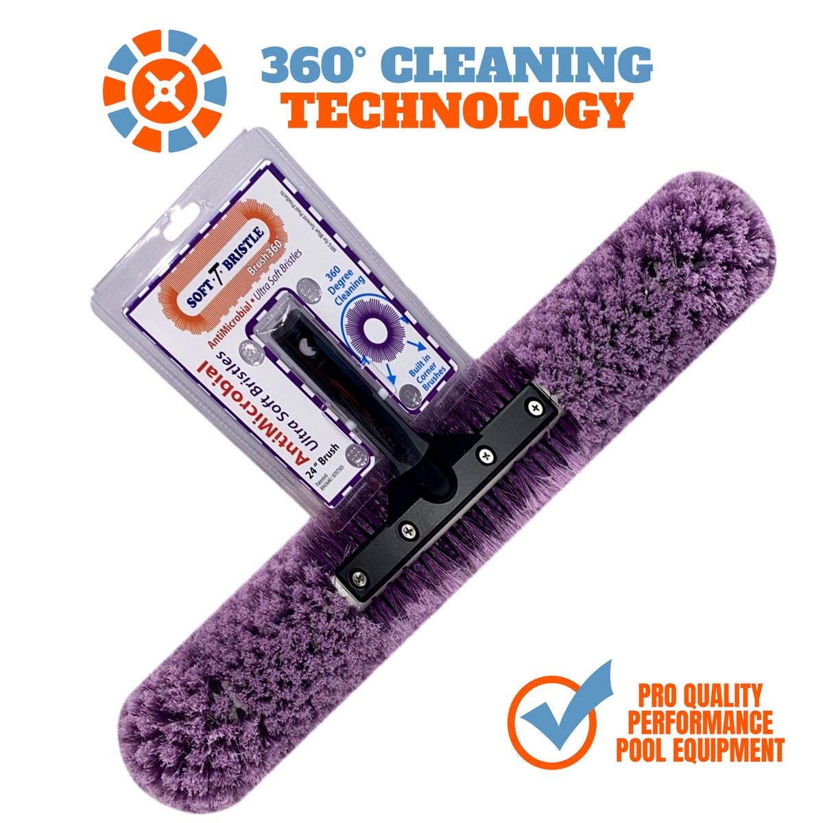 360 24 Inch Brush Around Soft Bristle Swimming Pool Brush