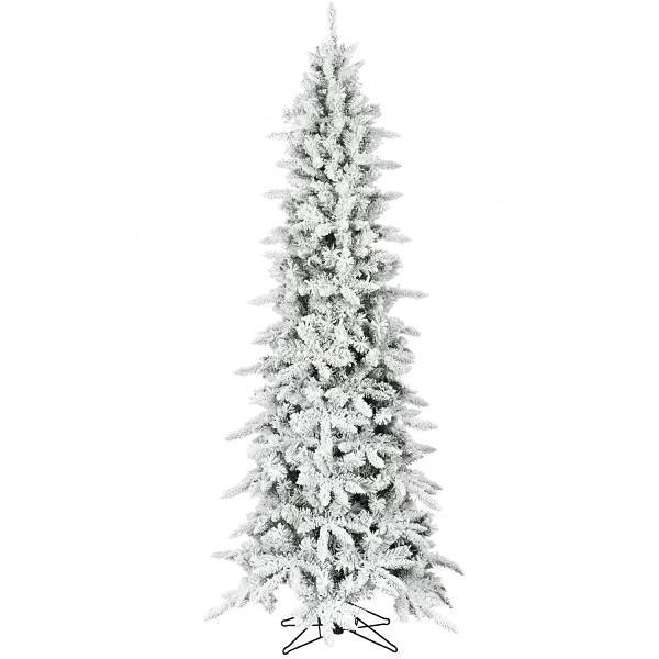 Fraser Hill Farm 7.5' Slim Mountain Pine Flocked Christmas Tree