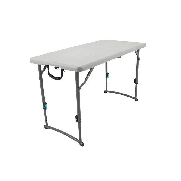 National Public Seating 24 In. X 48 In. Fold In Half Table, Adjustable Height, Speckled Grey