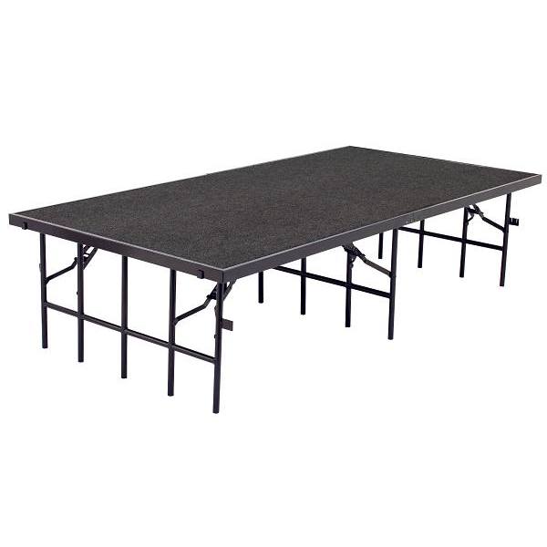 National Public Seating 4' X 8' Stage, 32" Height, Grey Carpet