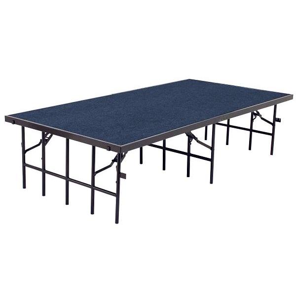 National Public Seating 4' X 8' Stage, 16" Height, Blue Carpet