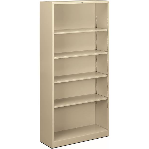 Hon Brigade Steel Bookcase 5 Shelves 71"X34.5"X12.6" Putty