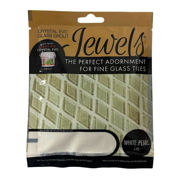 The Tile Doctor Crystal Evo Glass Grout Jewels, White Pearl, 75 Grams