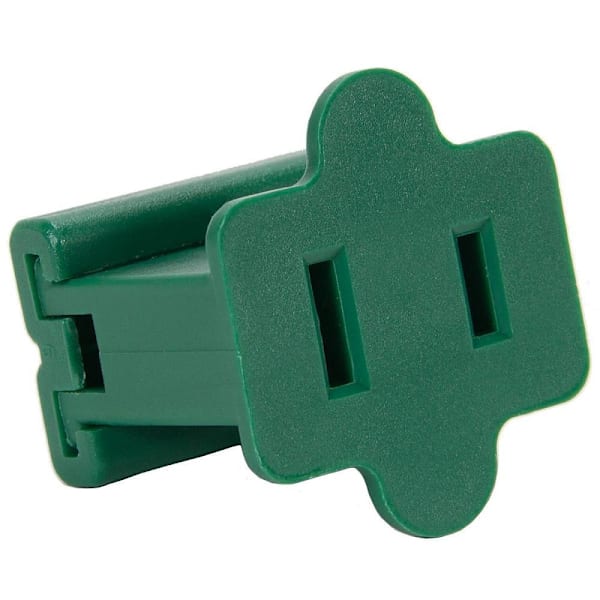 Wintergreen Lighting Polarized Female Zip Christmas Light Plug, Spt1, Green
