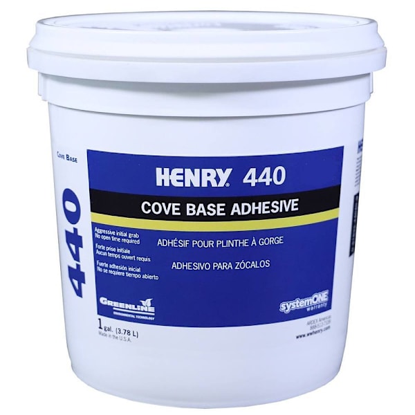 Henry 440 Vinyl Rubber And Carpet Wall Base Floor Adhesive, 1 Gallon