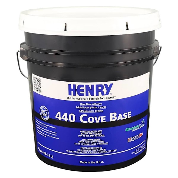 Henry 440 Vinyl Rubber And Carpet Wall Base Floor Adhesive, 4 Gallon