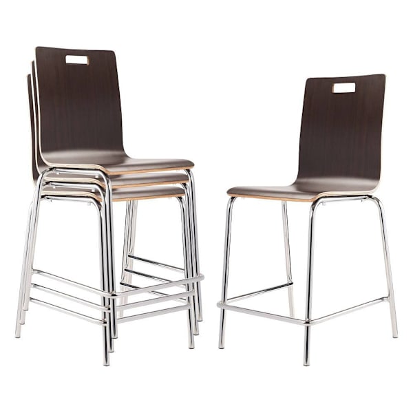 National Public Seating Bushwick Café Stool, 24"H, Espresso Package Of 4