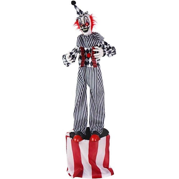 Haunted Hill Farm 6' Animatronic Talking Clown On A Stage With Movement