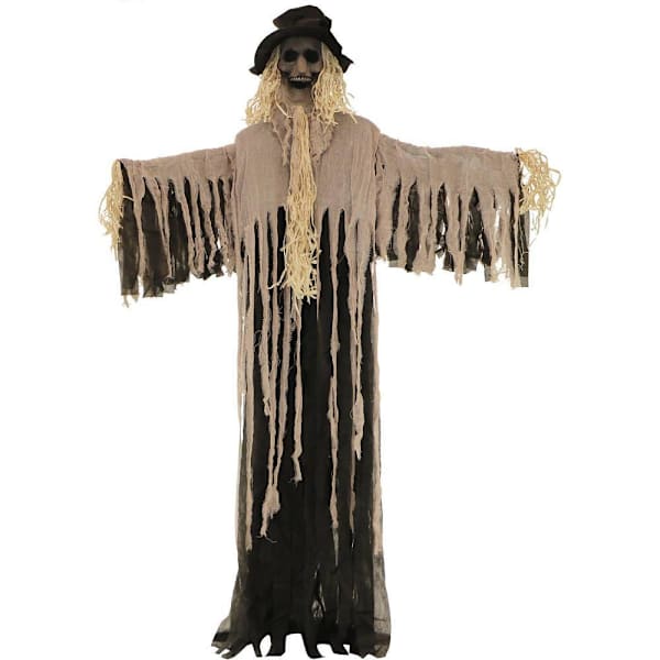 Haunted Hill Farm 6' Poseable Hunter The Standing Scarecrow
