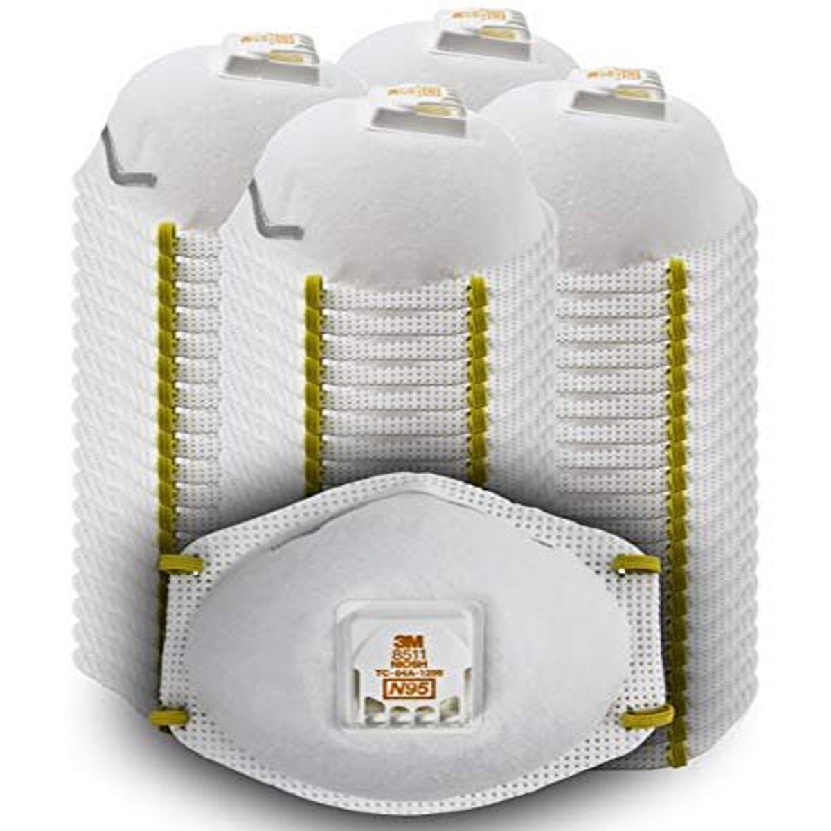 3M 8511 Particulate Disposable Respirator, N95, Pack of 80, NIOSH APPROVED, Cool Comfort and Fewer Pressure Points with Dual Point Attachment for Grinding, Sanding, Sawin
