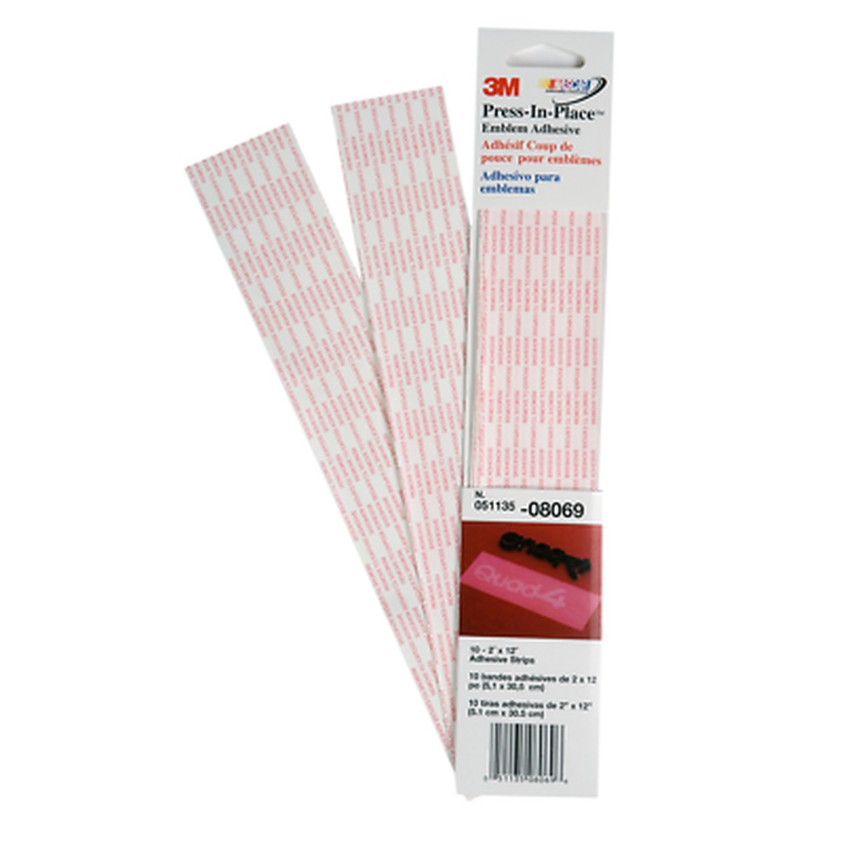 3M EMBLEM ADHESSIVE, PRESS IN PLACE OR PLASTIC AND EMBLEM GLUE