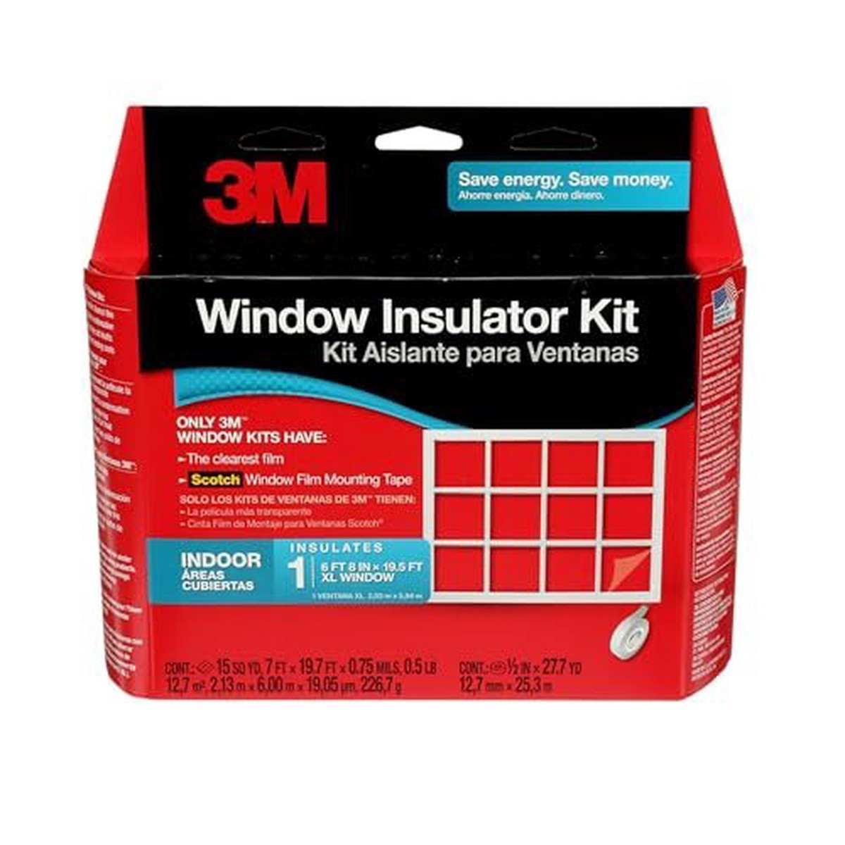 3M Indoor Window Insulator Kit, Window Insulation Film for Heat and Cold