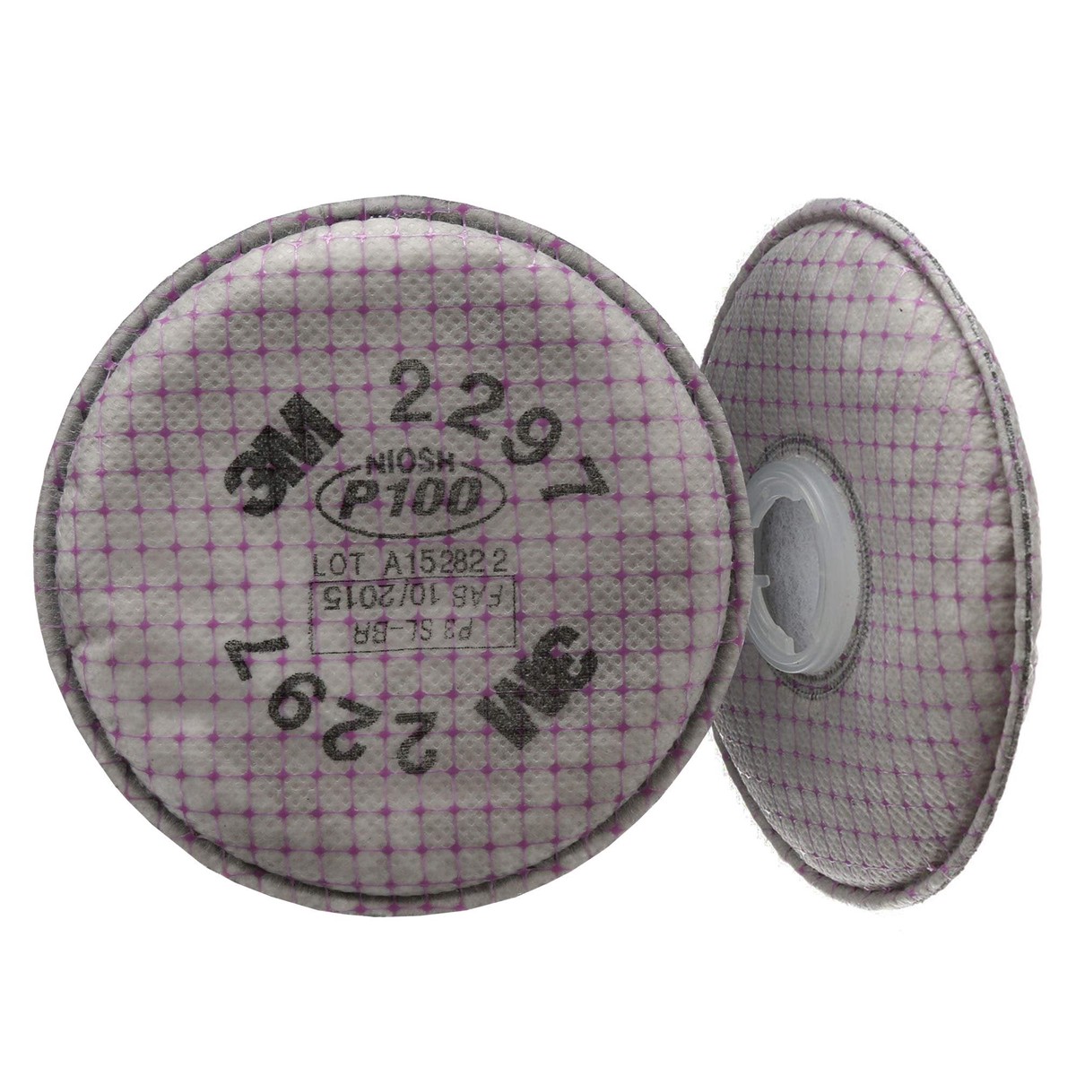 3M P100 Advanced Respirator Filter 2297, 1 Pair, Helps Protect Against Oil and Non-Oil Based Particulates, Nuisance Level Organic Vapor Relief, Mining, Shipbuilding, Abat