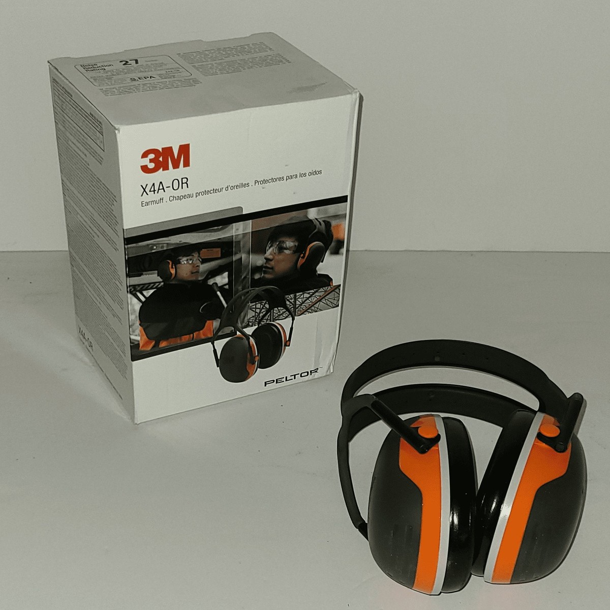 3M PELTOR X4 Earmuffs X4A, Over-the-Head Forestry Orange