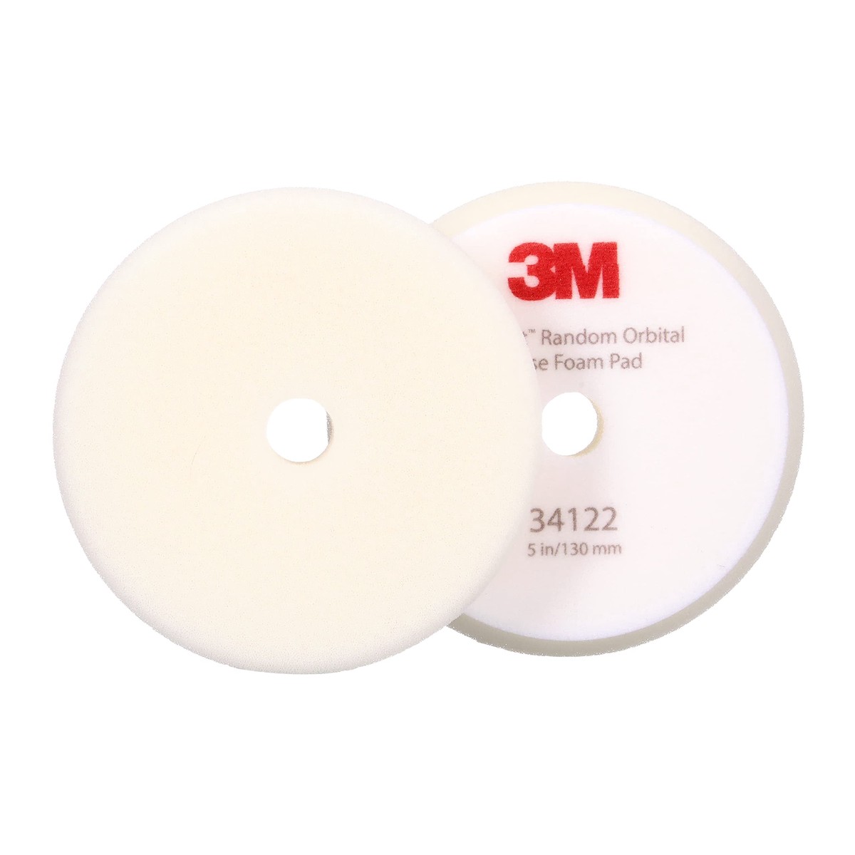 3M Perfect-It Random Orbital Foam Compounding Pad, 5"/130 mm, White, 34122, for Automotive Compounding and Polishing