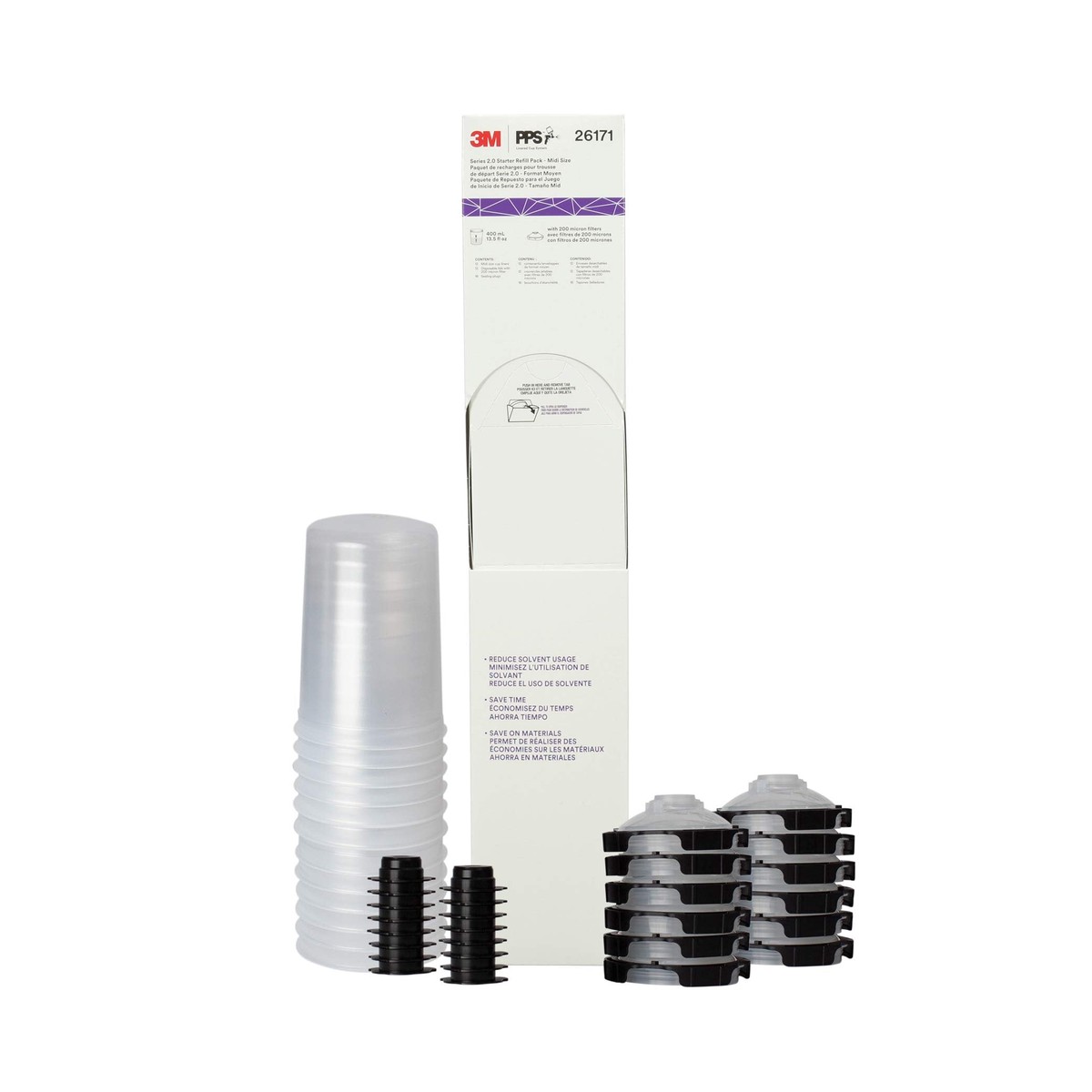 3M PPS 2.0 Paint Spray Gun System Refill Kit with Lids and Liners
