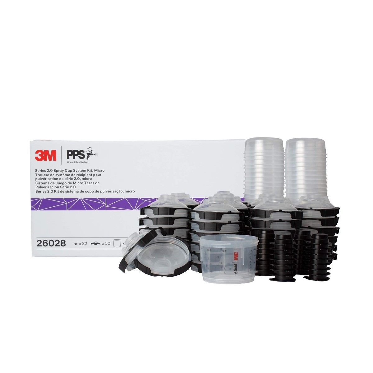 3M PPS 2.0 Spray Gun Cup, Lids and Liners Kit