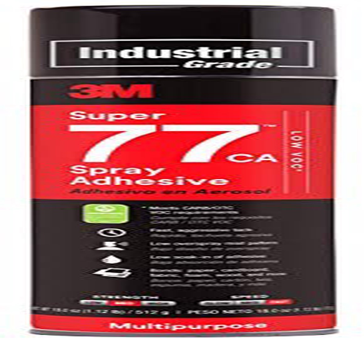 3M Super 77 Multipurpose Permanent Spray Adhesive Glue, Paper, Cardboard, Fabric, Plastic, Metal, Wood