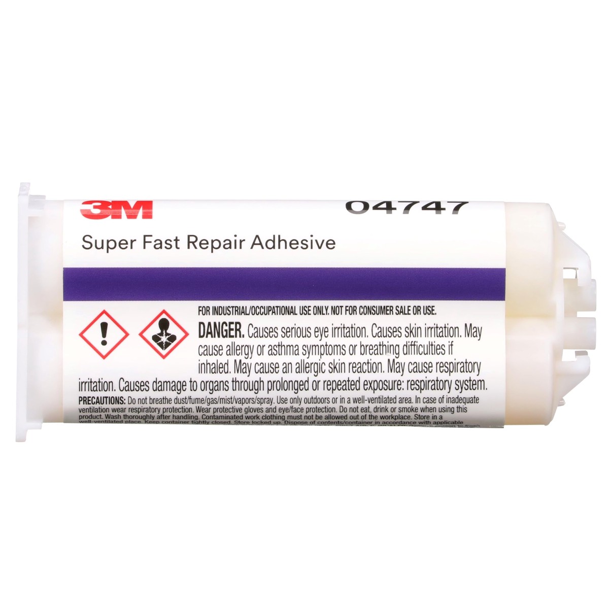 3M Super-Fast Repair Adhesive, 04747, Tranlucent Color,Two-Component, Semi-Rigid, Urethane Adhesive, 47.3 mL/1.6 fl oz Cartridge