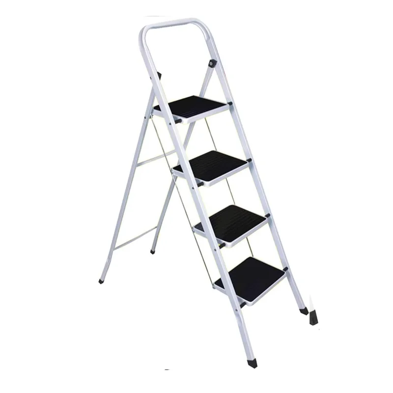 4 Step Steel Ladder White