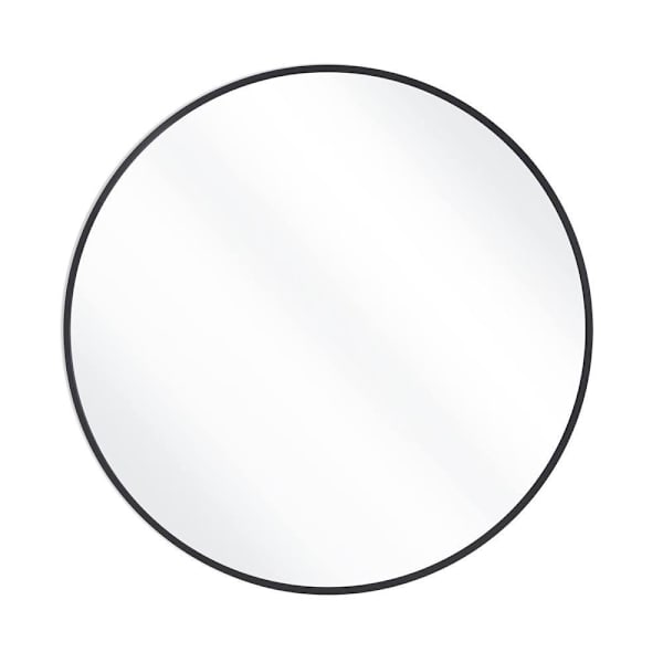 Easly 30" X 30" Round Black Aluminum Alloy Framed Wall Mirror