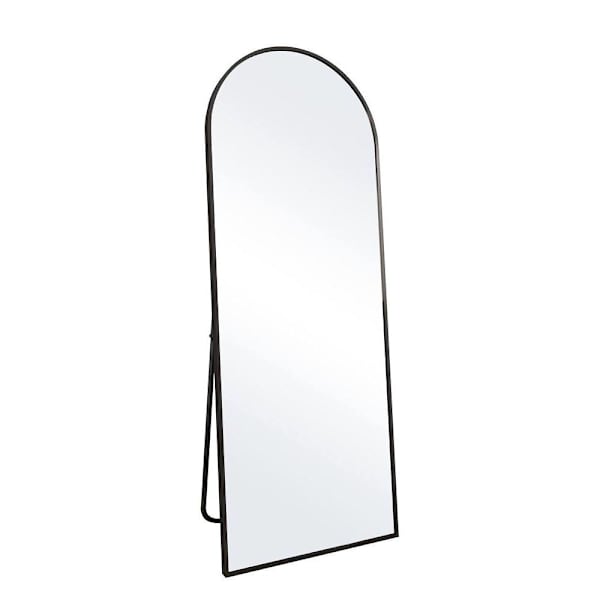 Easly 21" X 64" Arched Black Aluminum Alloy Framed Full Length Mirror
