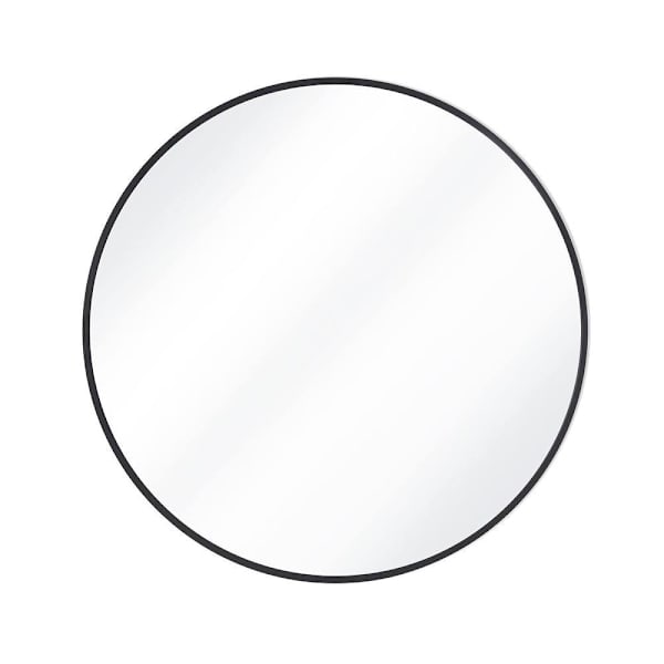 Easly 36" X 36" Round Black Aluminum Alloy Framed Wall Mirror