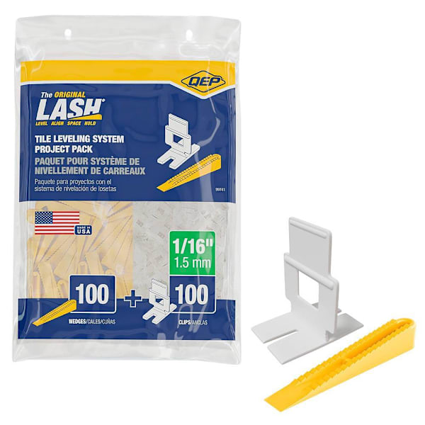 QEP LASH Tile Leveling System Project Pack - (100) 1/16" Clips & (100) Wedges